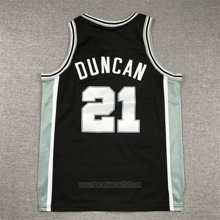Camiseta Nino San Antonio Spurs Tim Duncan #21 Mitchell & Ness 1998-99 Negro